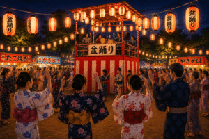 Obon dance in Japanese summer festival: FJM